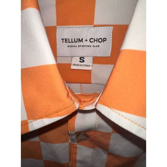 Tellum & Chop Tennessee Volunteers Vols Checkered Button Down Shirt Sz S Small N - Picture 3 of 4